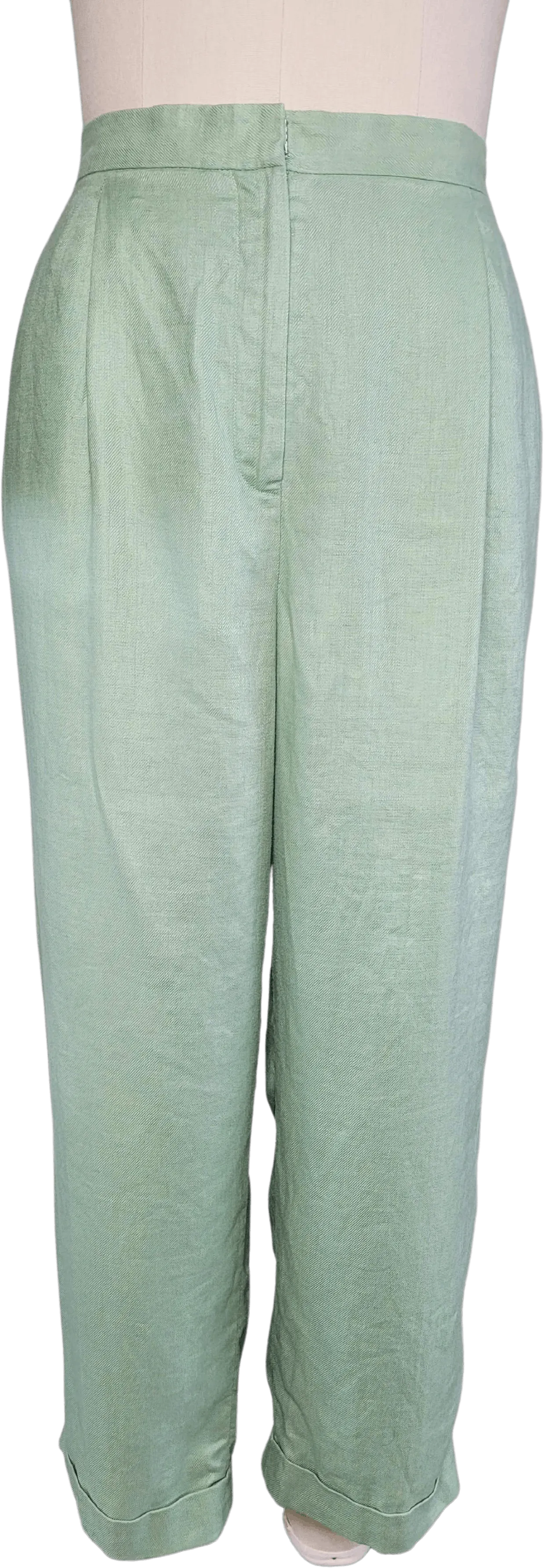 00's Pastel Green Linen Trouser Pants by Lauren Ralph Lauren