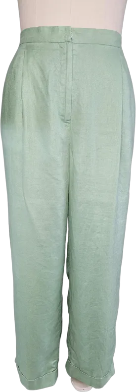 00's Pastel Green Linen Trouser Pants by Lauren Ralph Lauren