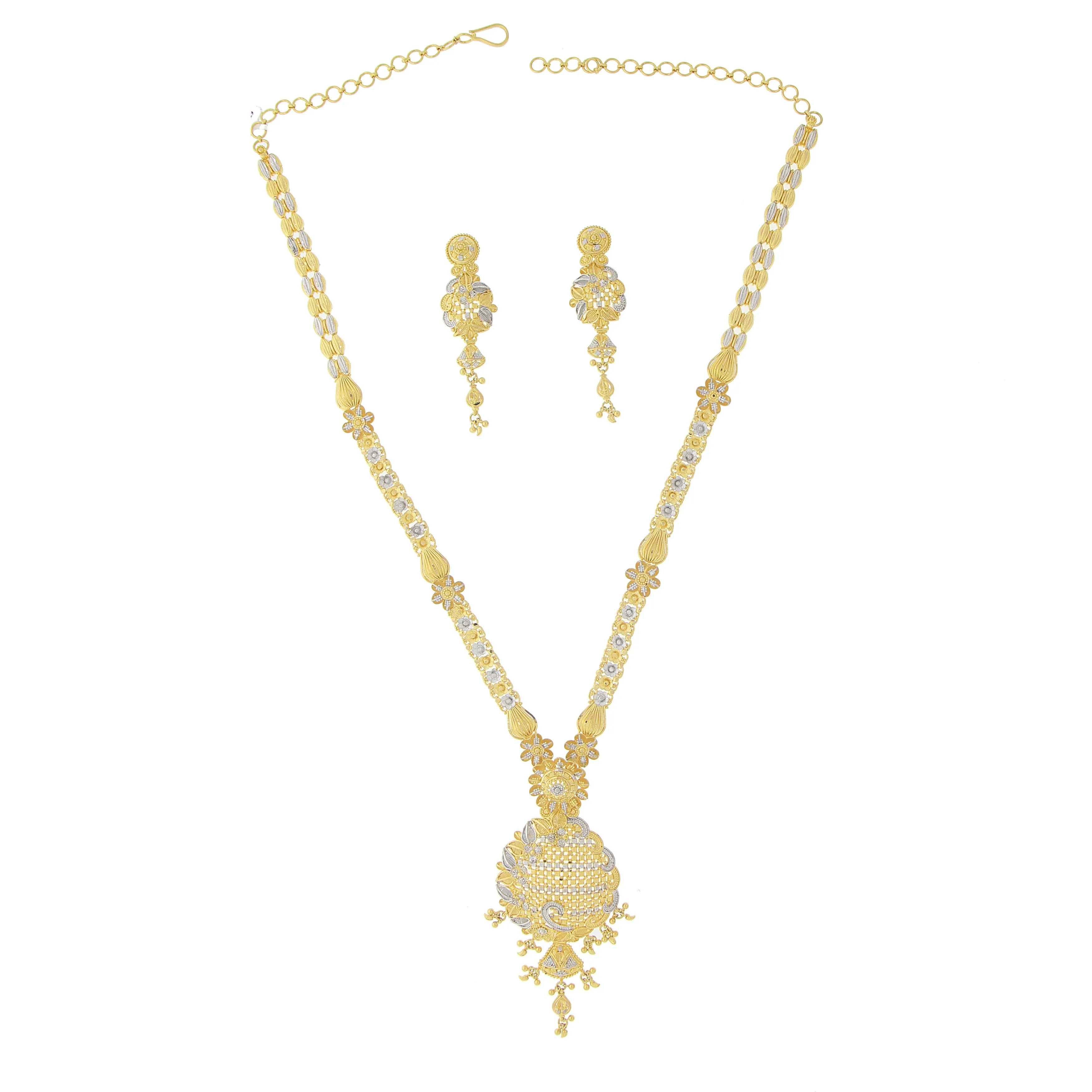 2-TONE LONG GOLD NECKLACE SET