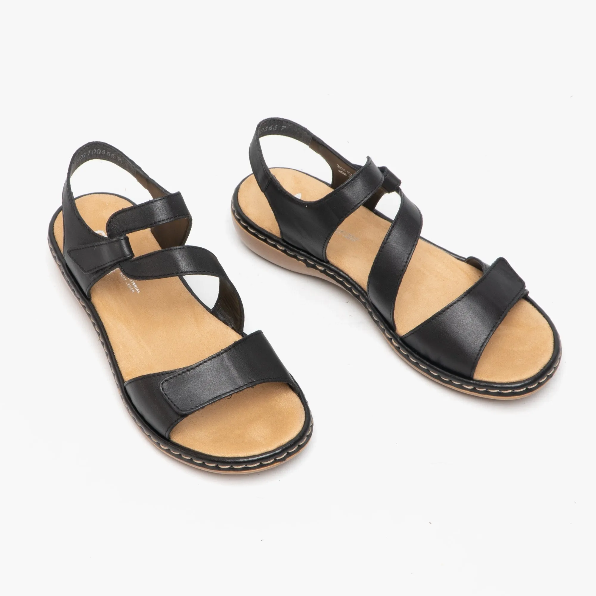 659C7-00 Ladies Leather Sandals Black