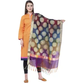 A R Silk Women's Zari Embroidery With Rainbow Colour Vanarsi Silk Rainbow Multi Dupattas aMulti Colourd Chunnis