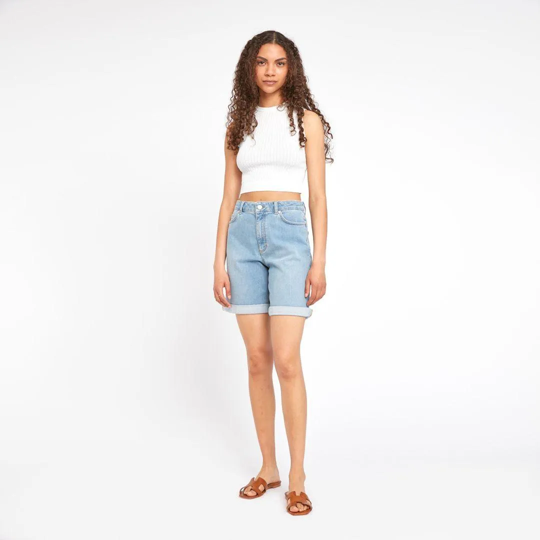 Abby Midi Shorts Chalk Blue