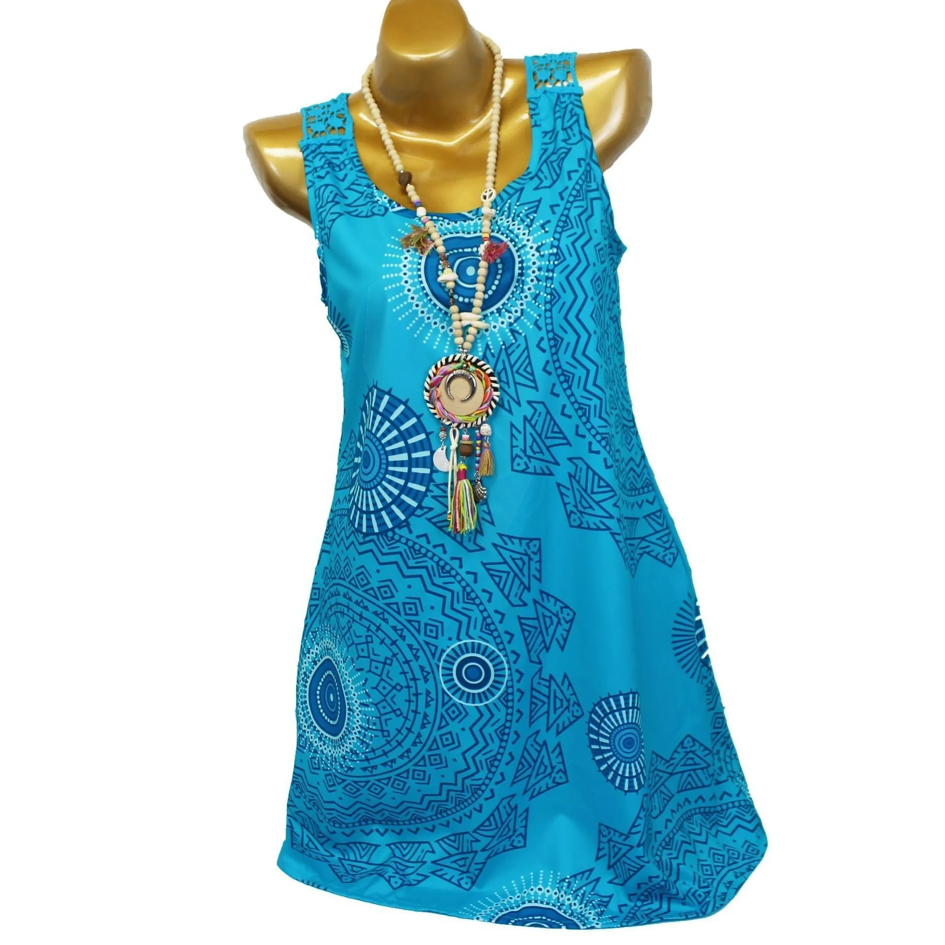 Abstract Mandala Print Summer Dress