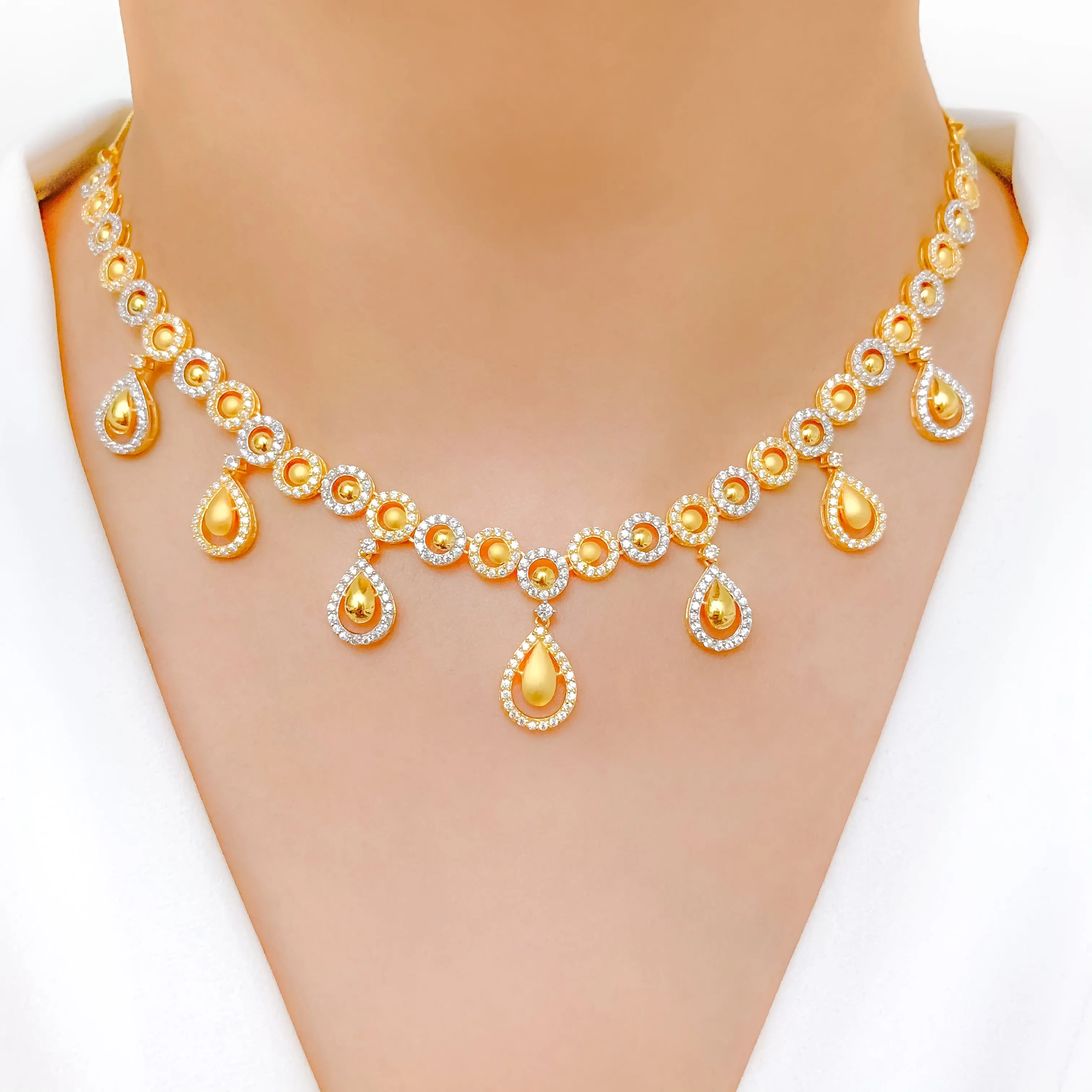 Accented Multi-Drop Necklace Set