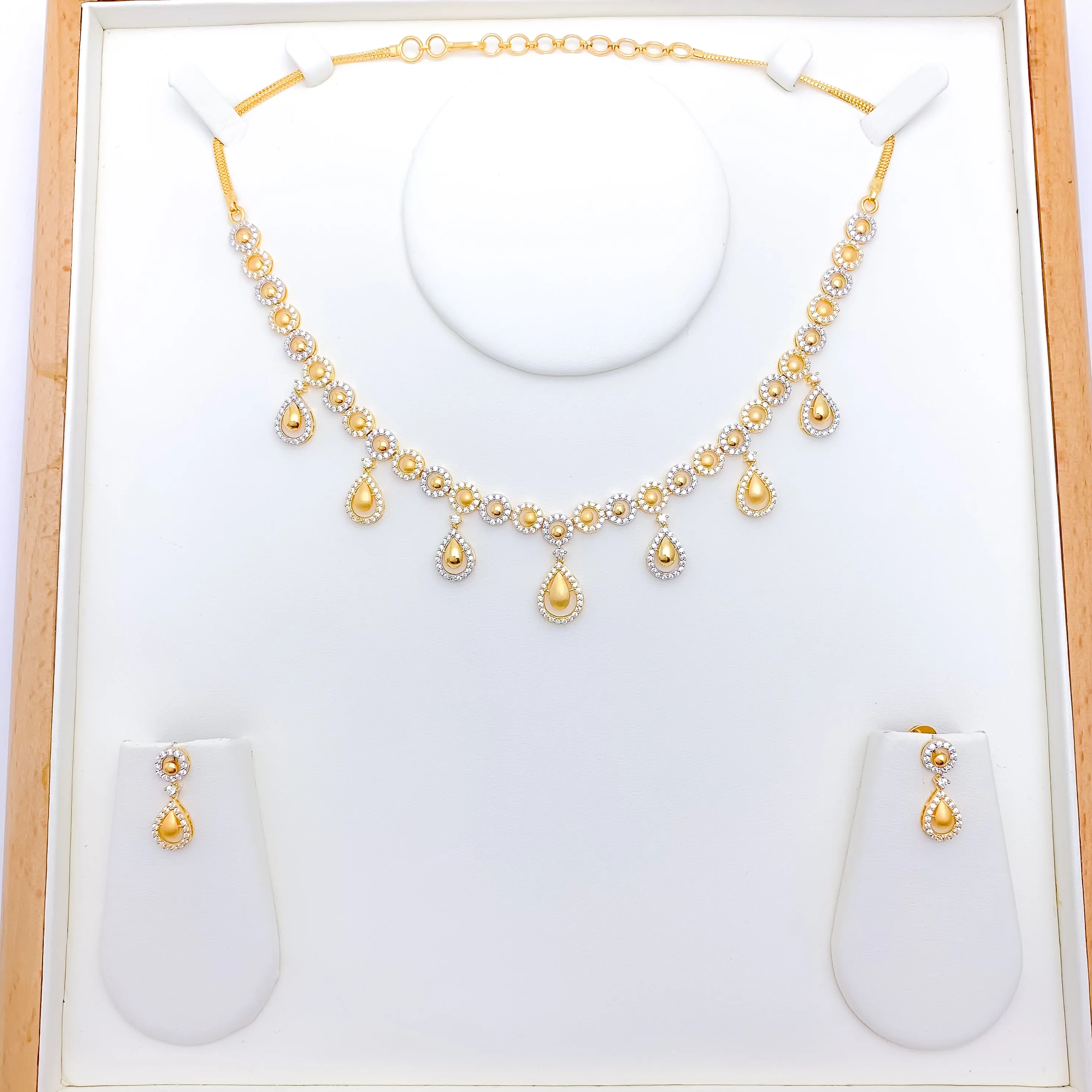 Accented Multi-Drop Necklace Set