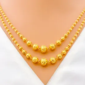 Accented Shimmering 22k Gold Dual Lara Necklace Set