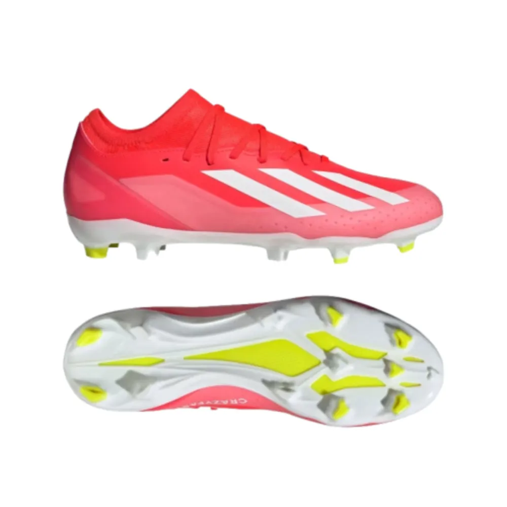 Adidas Unisex X Crazyfast League Firm Ground Football Shoe (Solar Red/Cloud White/Yellow)