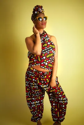 African Trousers In Electric Red