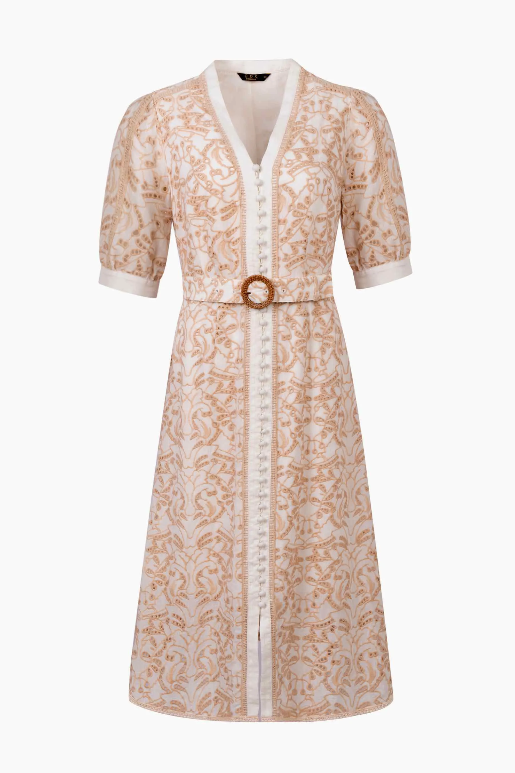 Agnes Long Dress - Beige/white - GDS