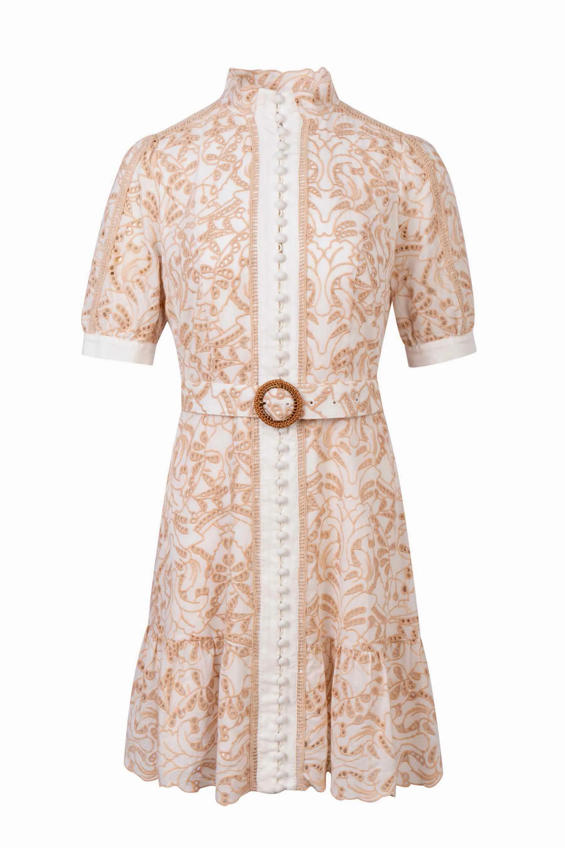 Agnes Mini Dress - White/Beige - GDS