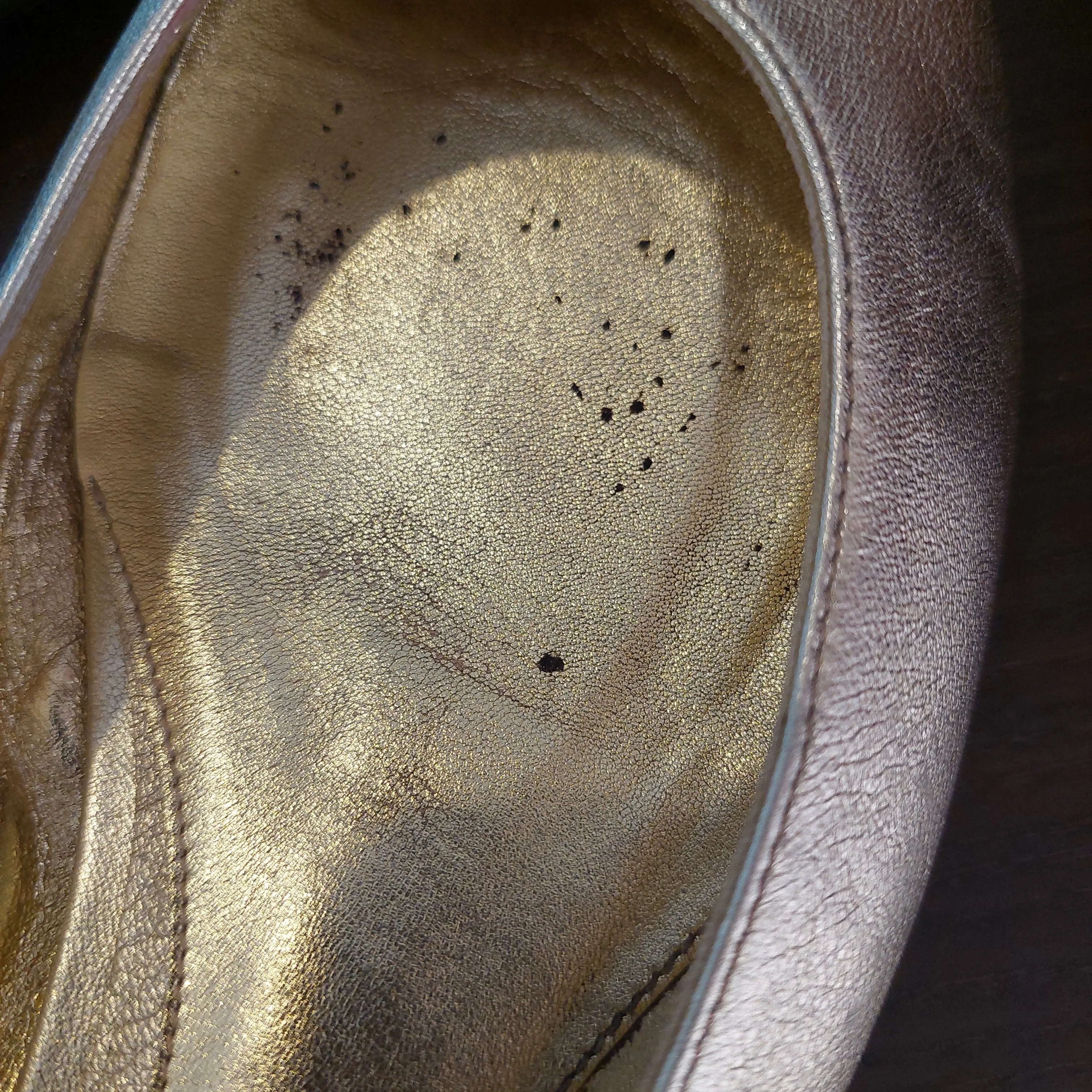 Alexander McQueen Gold Sequins Skull Ballet Flats | Pre Loved |