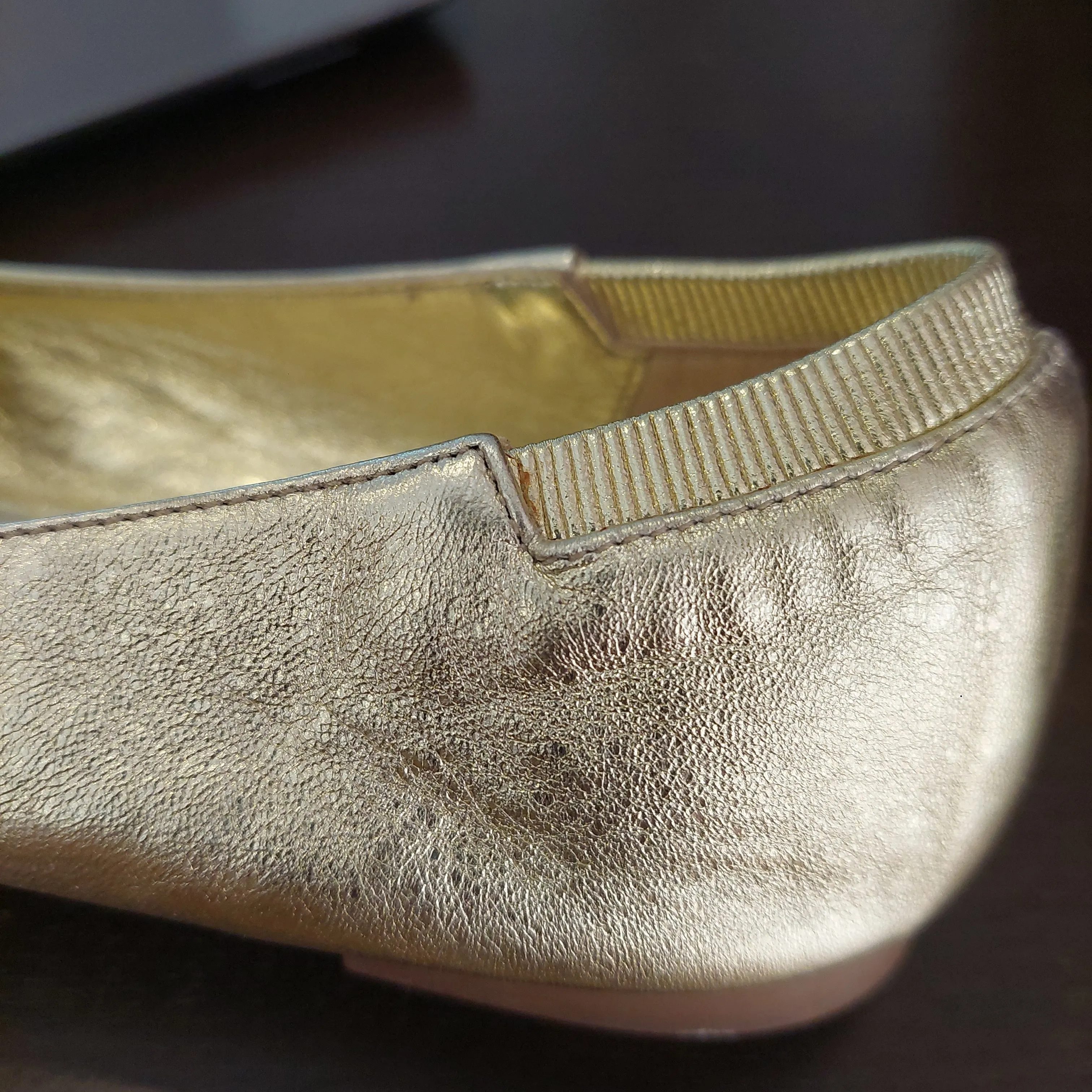 Alexander McQueen Gold Sequins Skull Ballet Flats | Pre Loved |