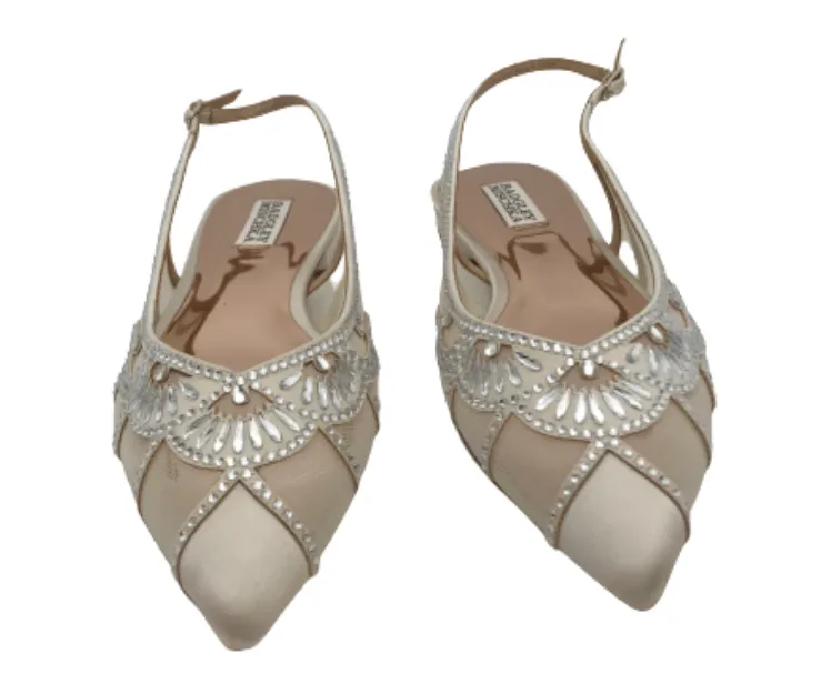 Badgley Mischka Ivory 'Hanna' Slingback Flats | Like New |