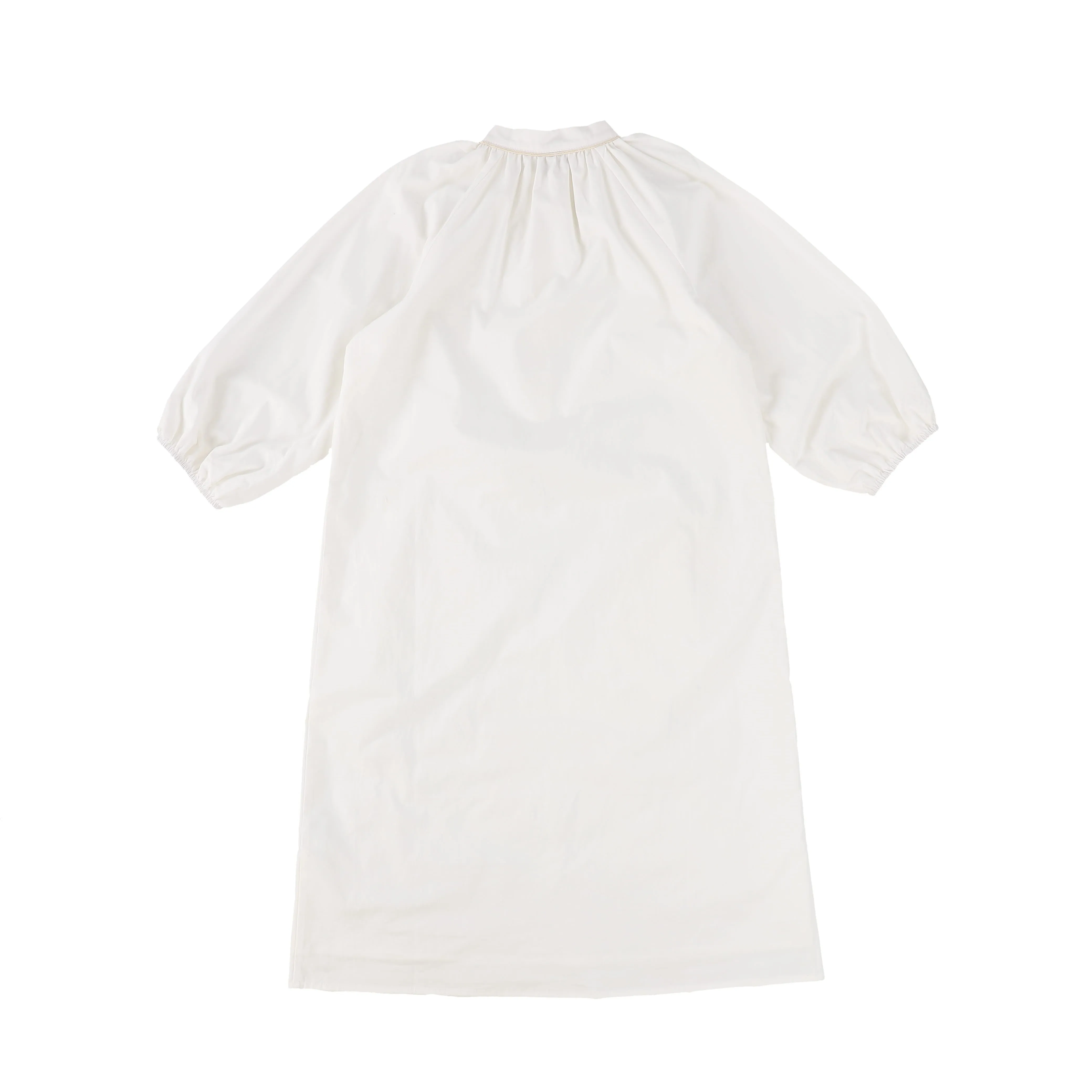 BAMBOO WHITE EMBROIDERED MOCK NECK DRESS [Final Sale]