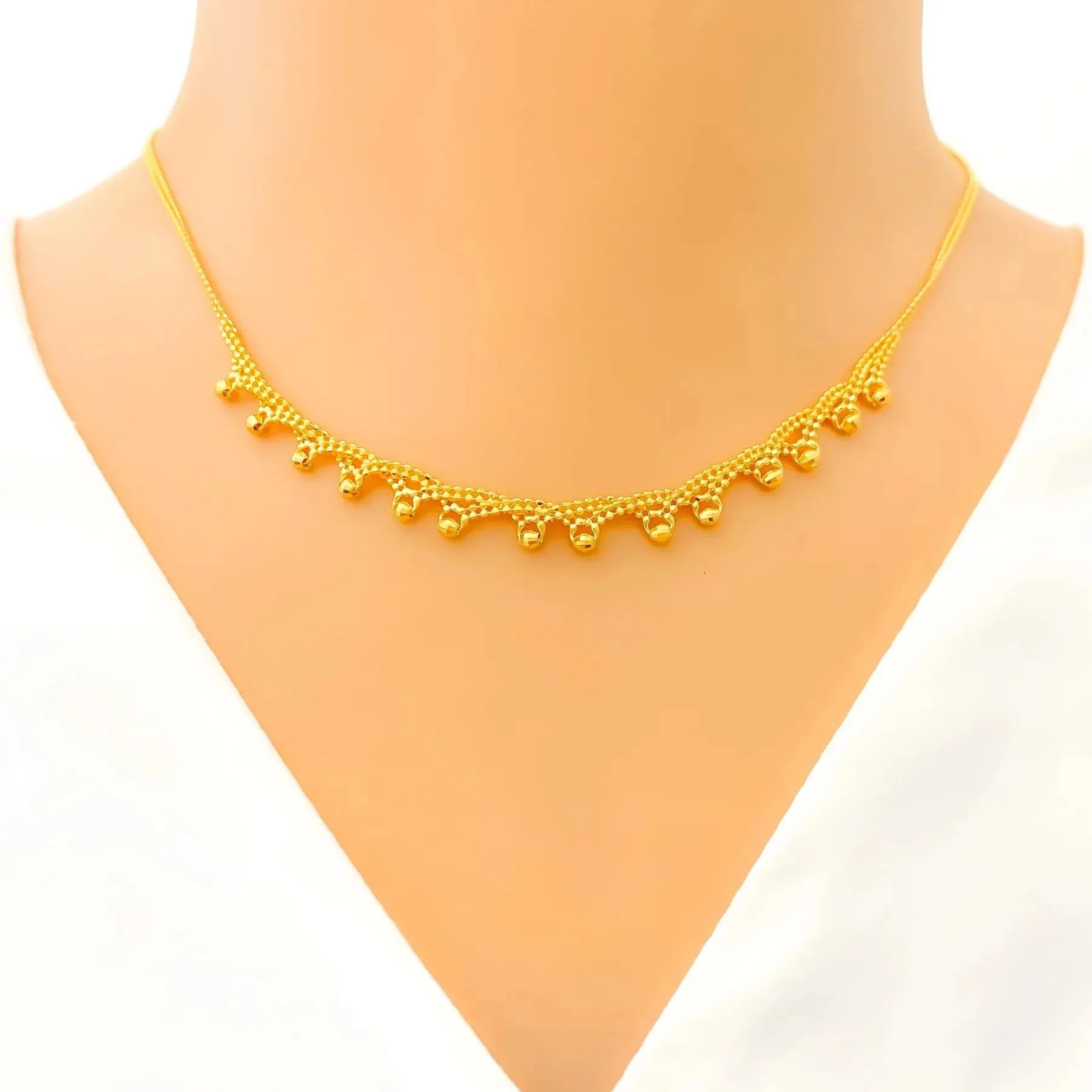 Beaded Unique Rope 22k Gold Set