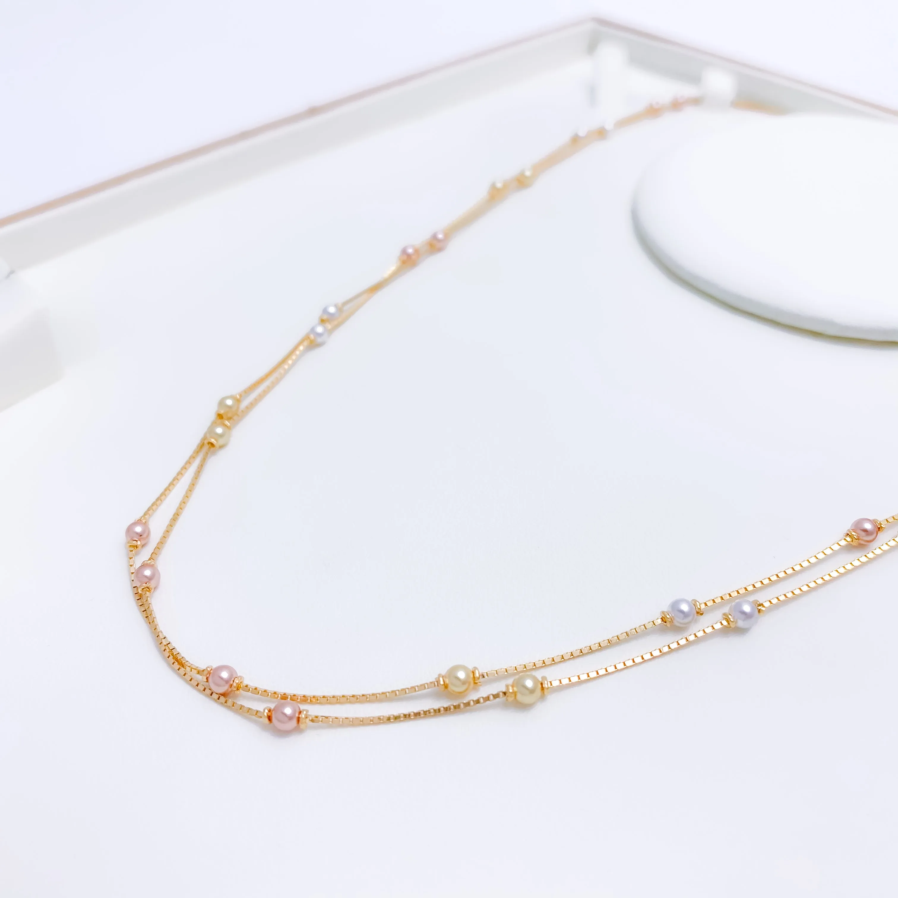 Beautiful Two-Chain Pearl Necklace