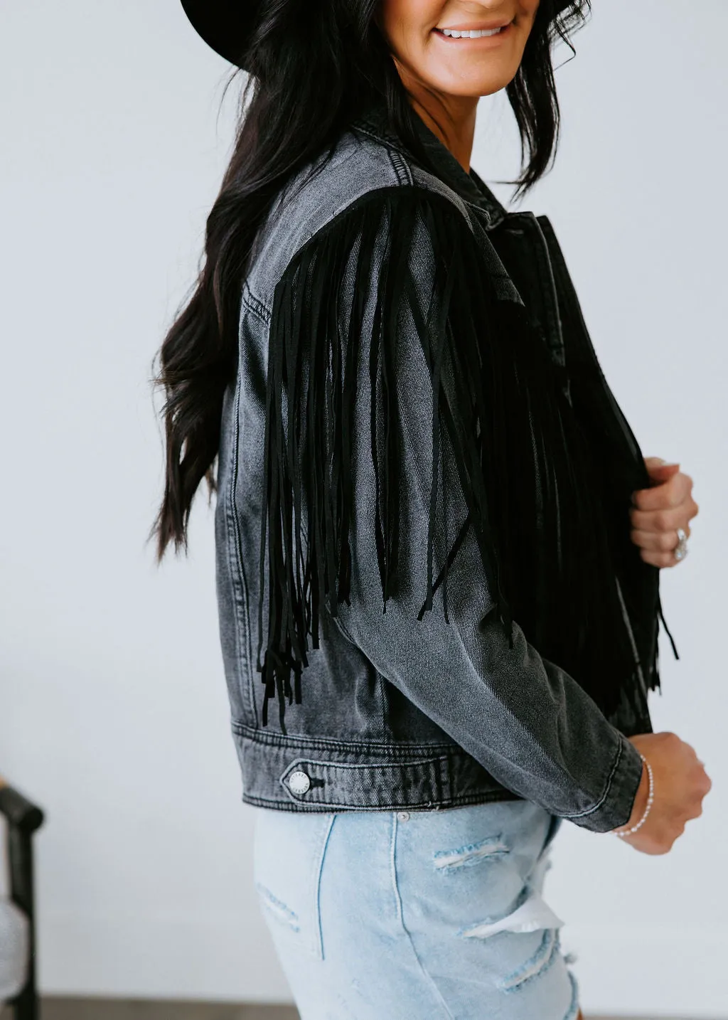 Becky Fringe Denim Jacket