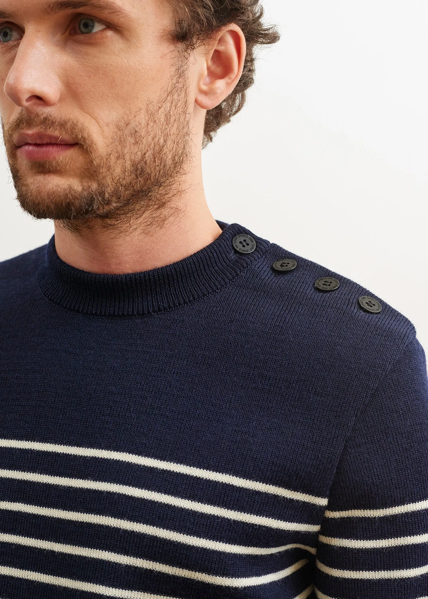 Binic striped sailor jumper - regular fit, in pure new wool (MARINE/ECRU)