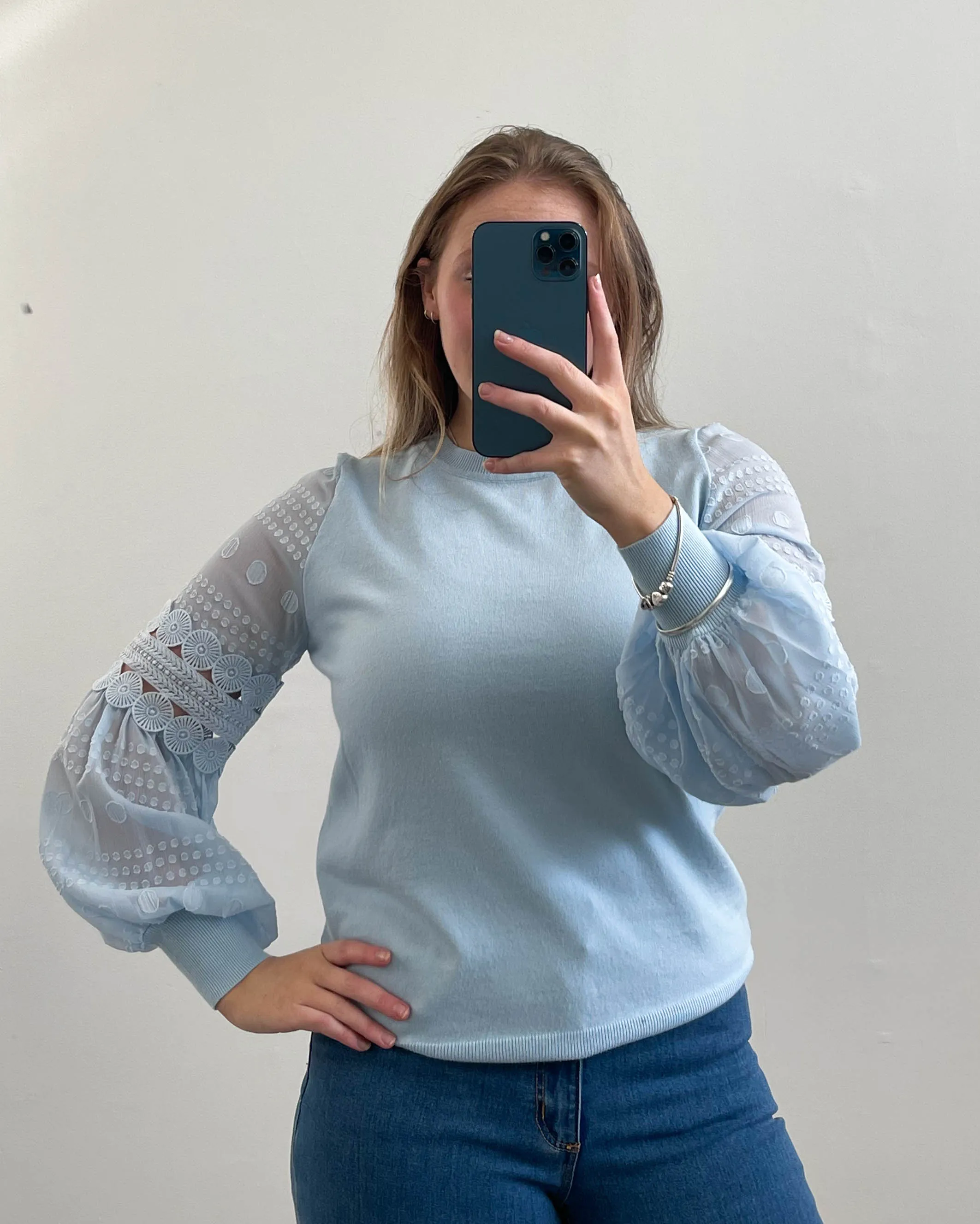 Bissia Knit Top Powder Blue