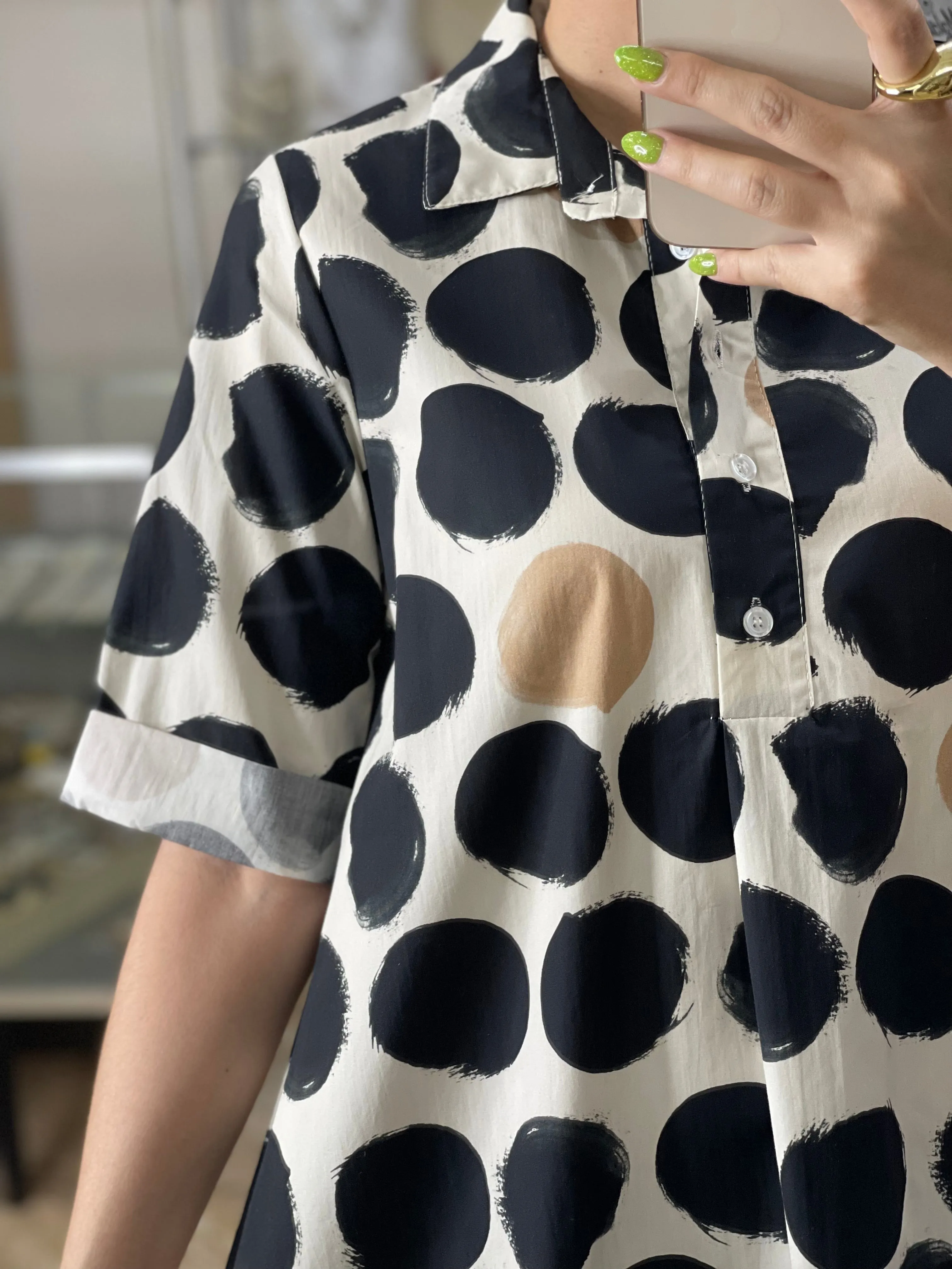 Black and Cream Polka Dress