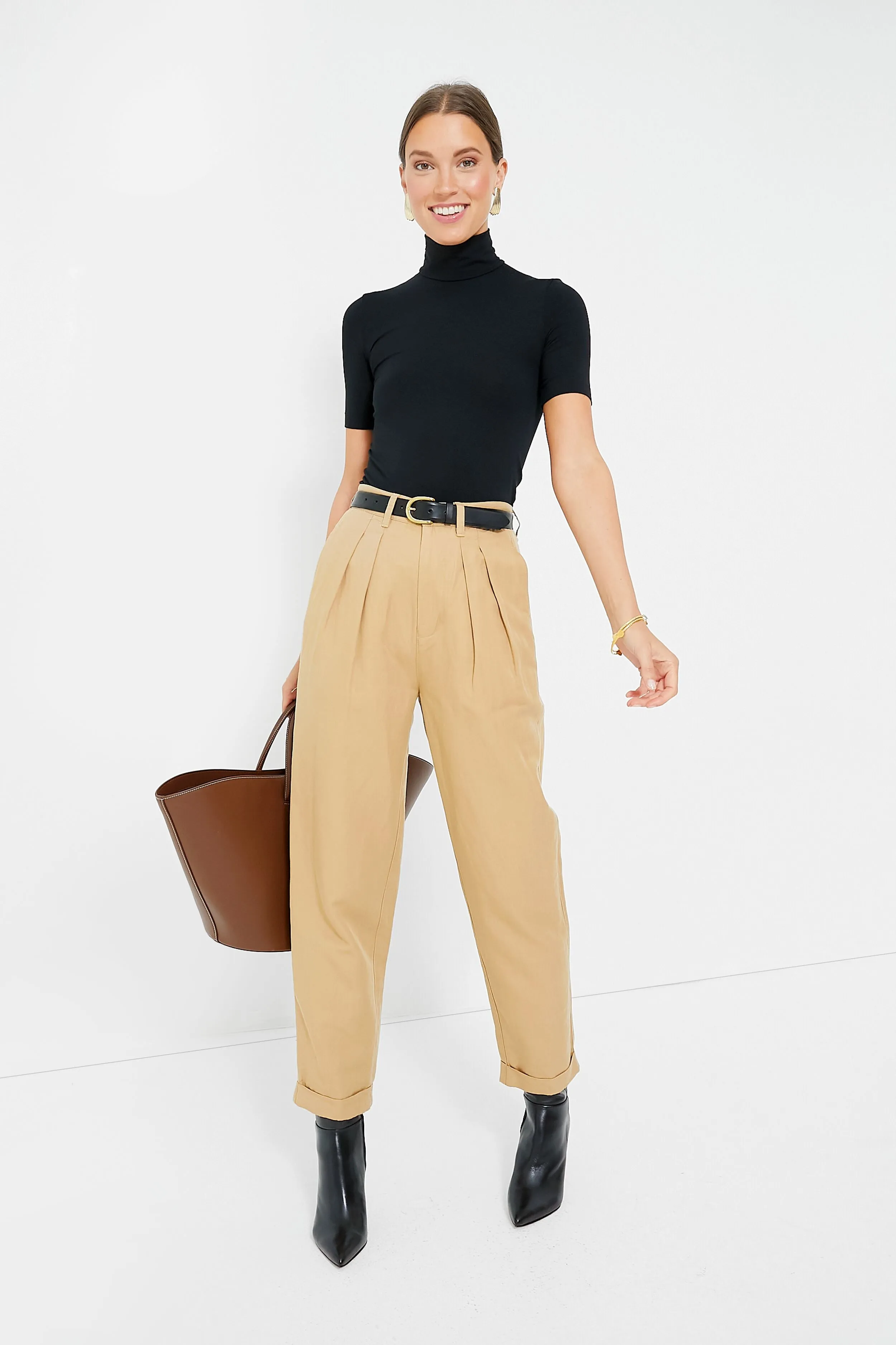 Black Aurora Short Sleeve Turtleneck