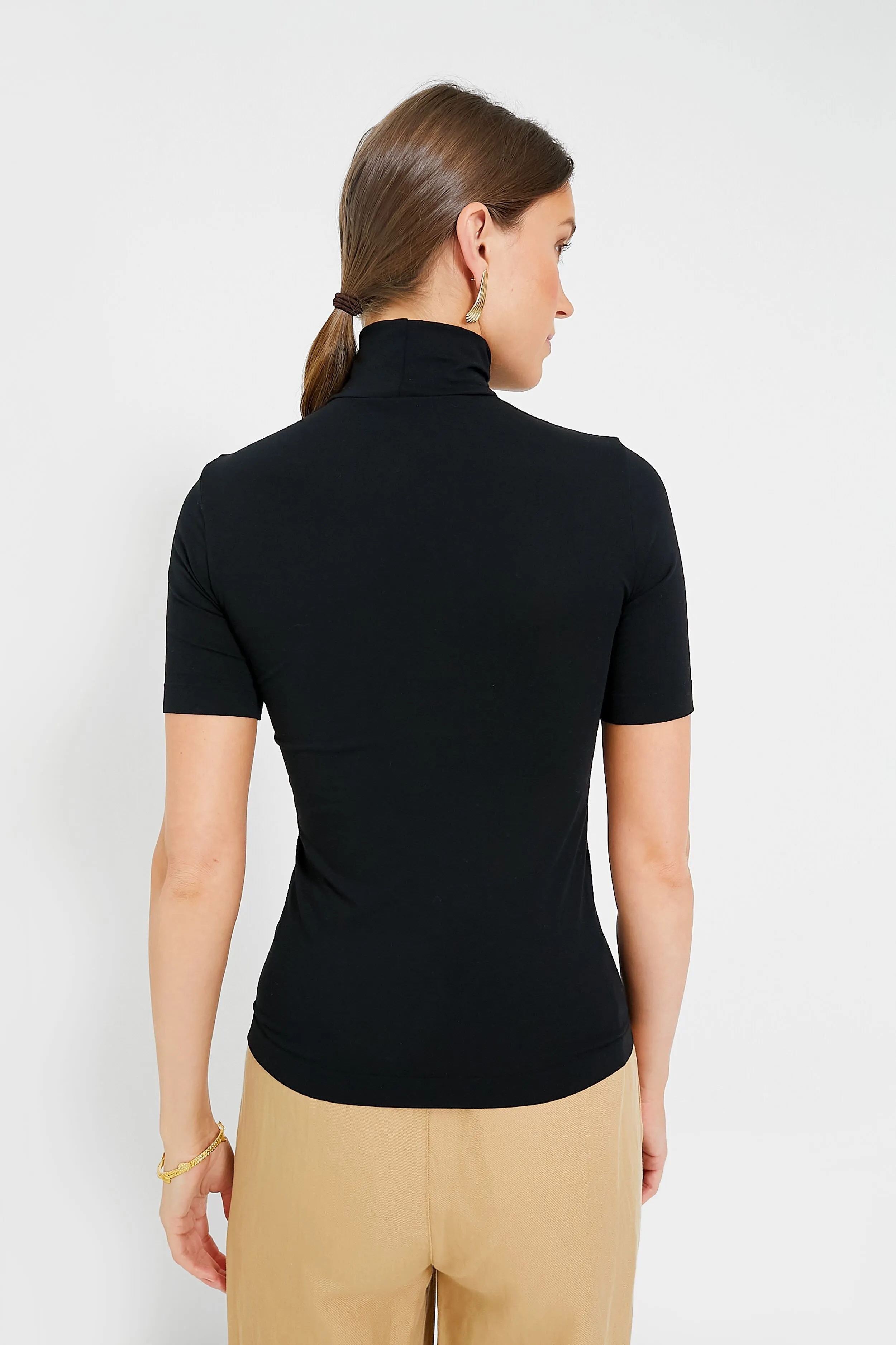 Black Aurora Short Sleeve Turtleneck