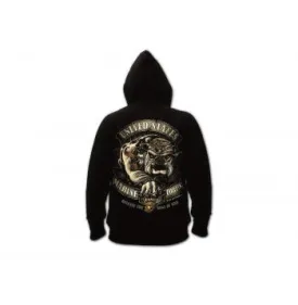 Black Ink U.S.M.C. Bulldog Hooded Pullover Sweatshirt