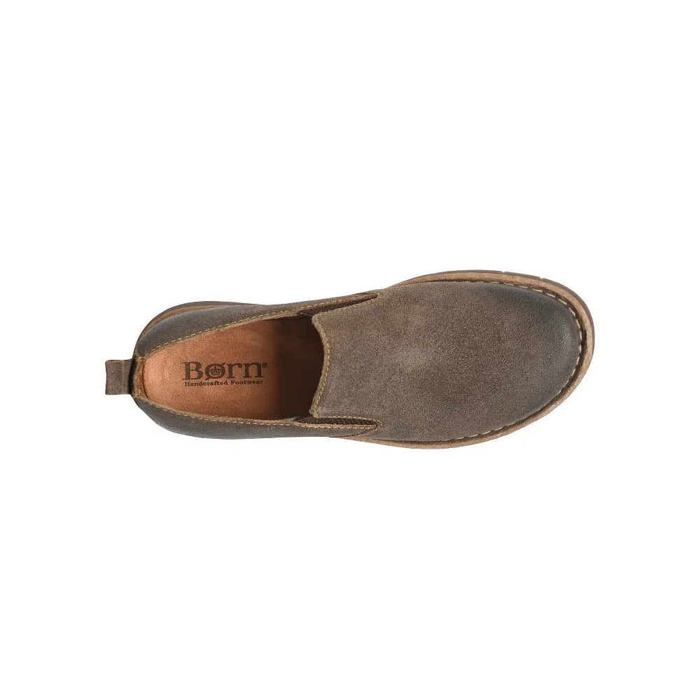 BORN BRYSON SLIP ON DISTRESSED SUEDE TAUPE - MENS