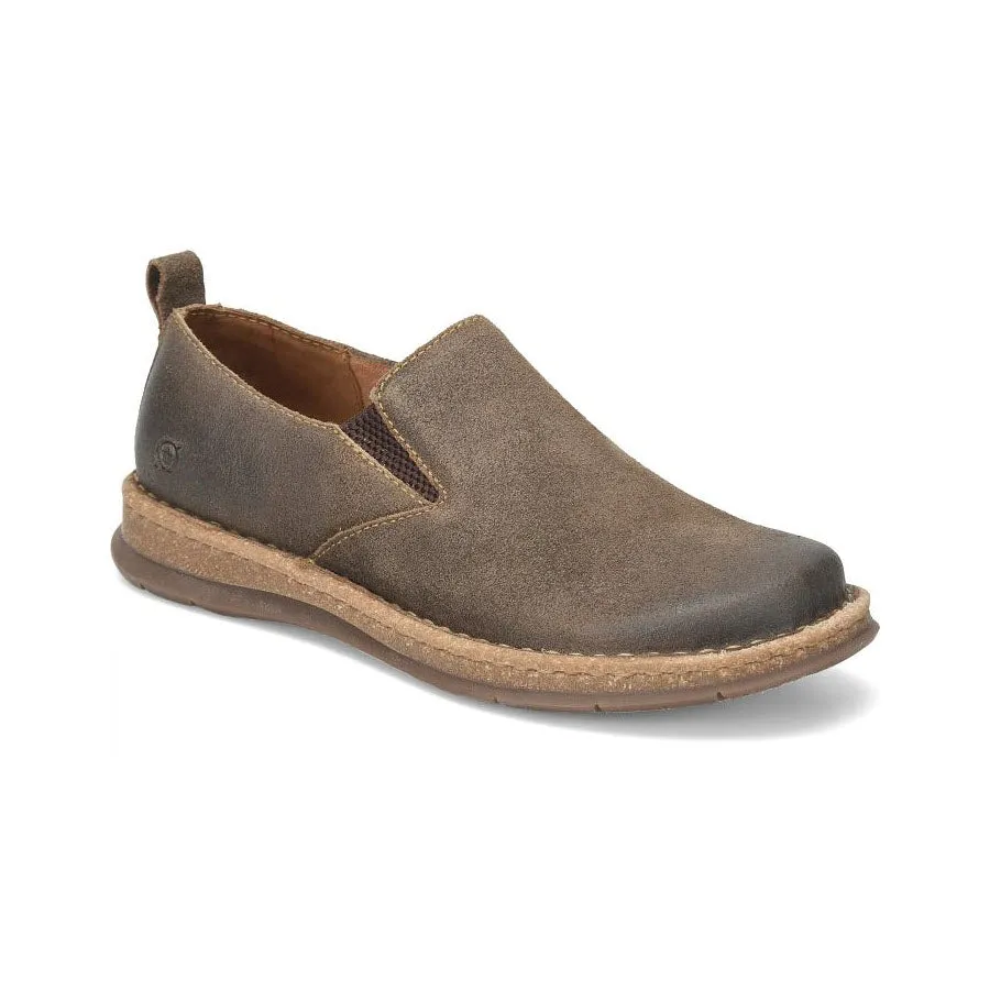 BORN BRYSON SLIP ON DISTRESSED SUEDE TAUPE - MENS