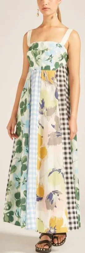 'Bridget' Mixed Print Apron Dress