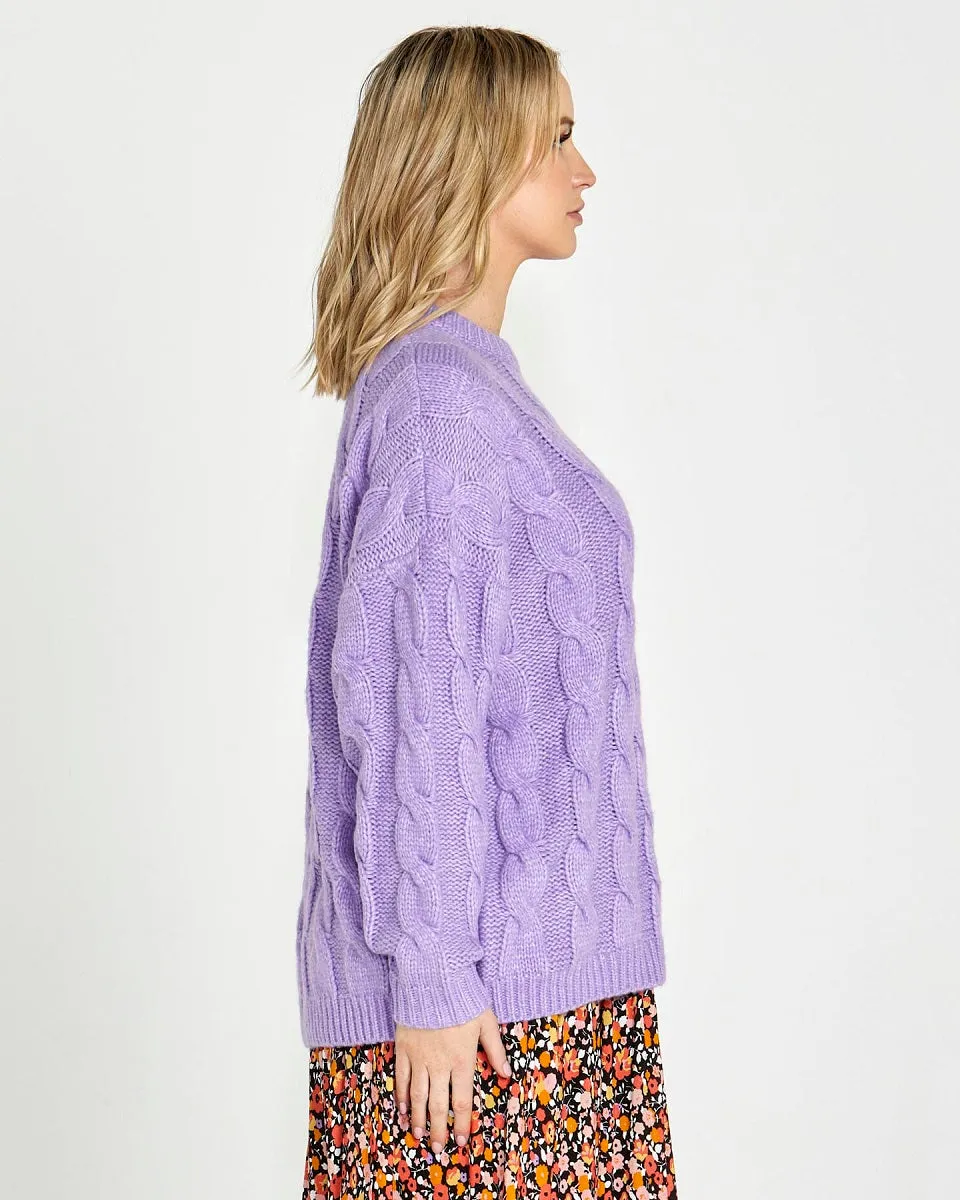 Cable Knit Jumper Lavender