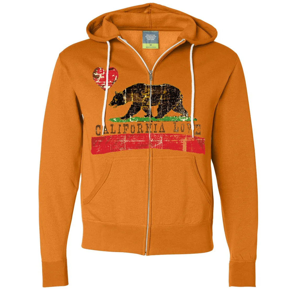 California Love Distressed Zip-Up Hoodie