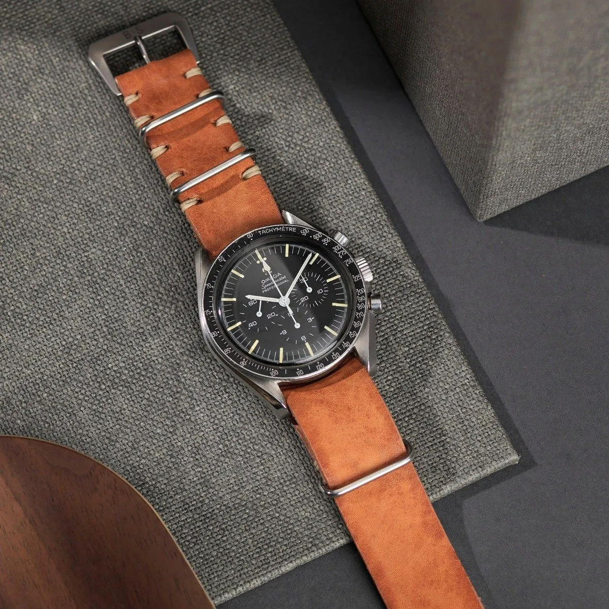 Caramel Brown Single Pass Leather Watch Strap