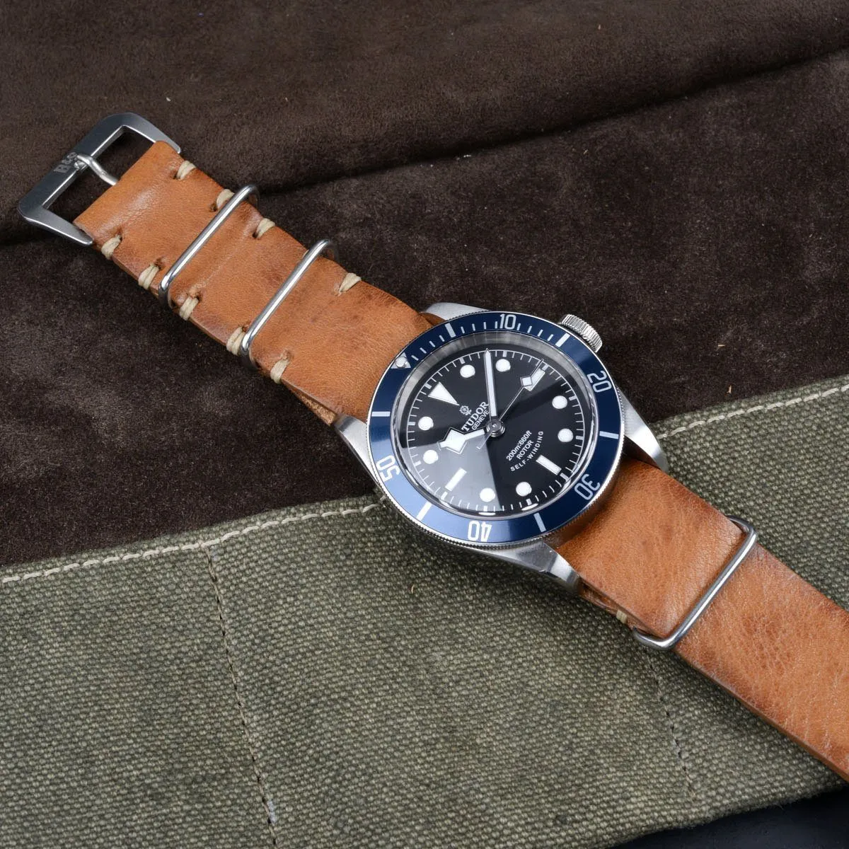 Caramel Brown Single Pass Leather Watch Strap