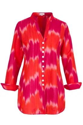 Cotton Louise Shirt in Pink & Orange Clash