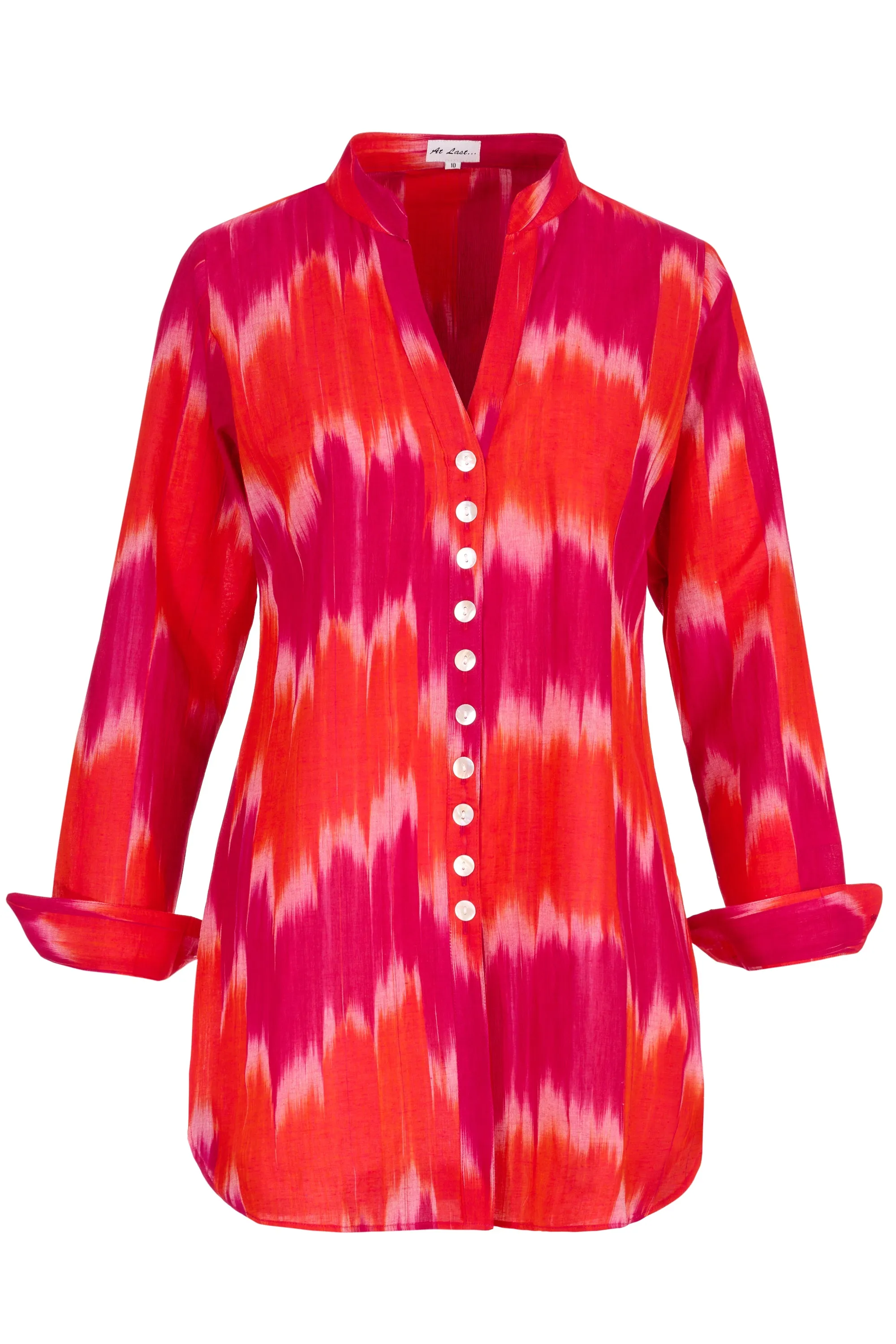 Cotton Louise Shirt in Pink & Orange Clash