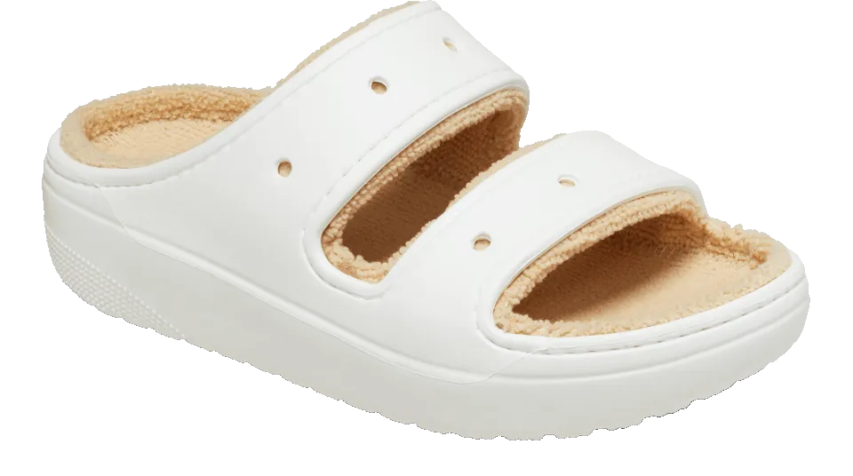 Crocs Classic Cozzy Towel Sandal White Shiitake