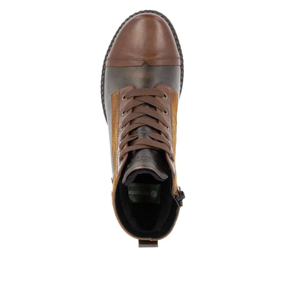 D4381-24 Ankle Lace/Zip RTex Chestnut Antique Multi