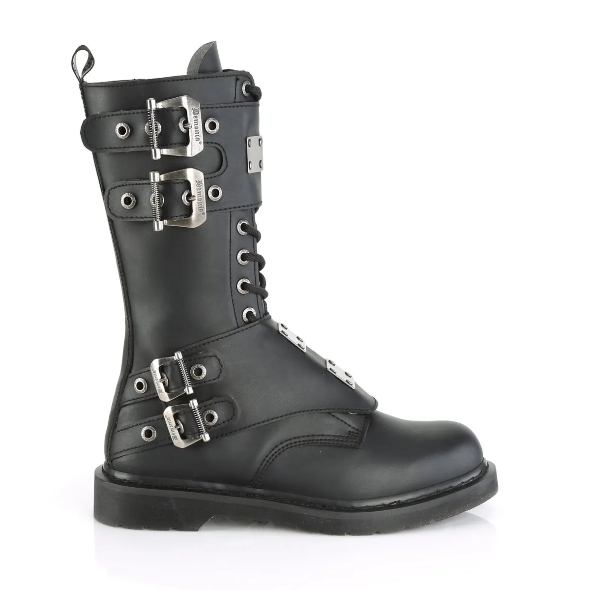 Demonia BOLT-345 | Black Vegan Leather Combat Boots