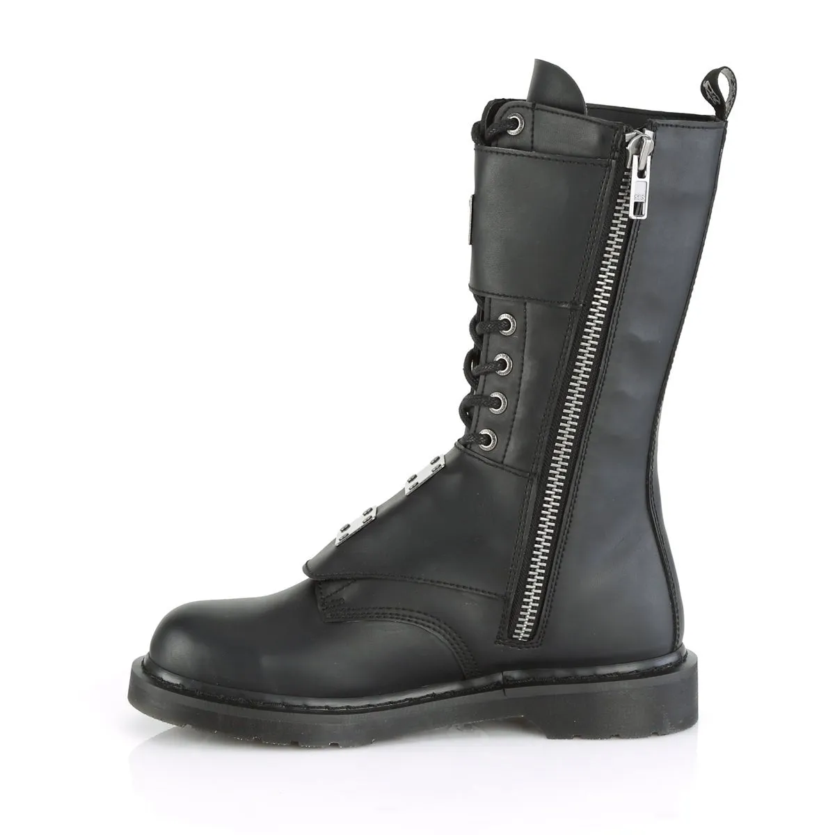 Demonia BOLT-345 | Black Vegan Leather Combat Boots