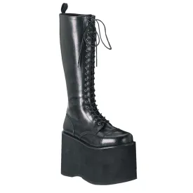 Demonia MEGA-602 | Black Polyurethane (PU) Unisex Boots