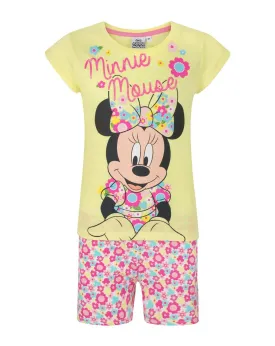 Disney Girls Yellow Short Sleeve Short Leg Pyjama Set