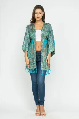 Embroidered Tapestry Jacket ~ Turquoise