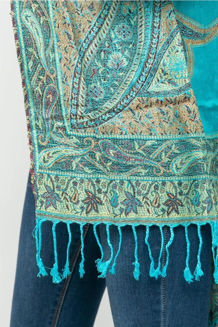 Embroidered Tapestry Jacket ~ Turquoise