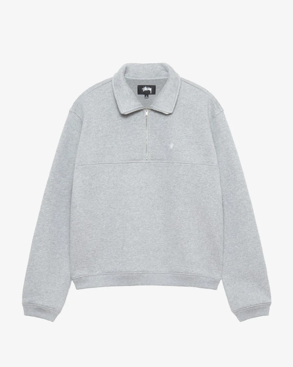 Fleece Zip Mock Grey Heather