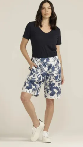 Floral print shorts navy