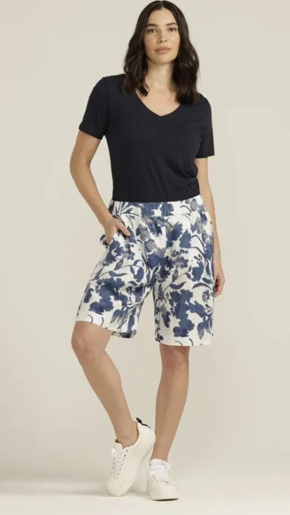 Floral print shorts navy