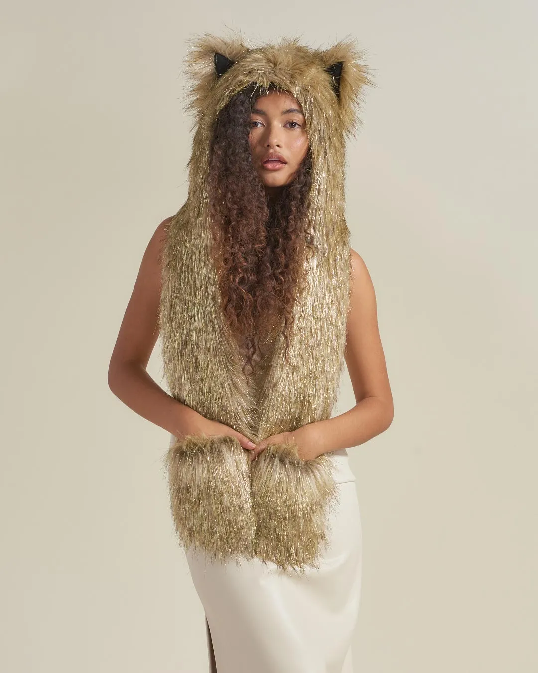 Glitter Sun Wolf Collector Edition Faux Fur Hood | Women's