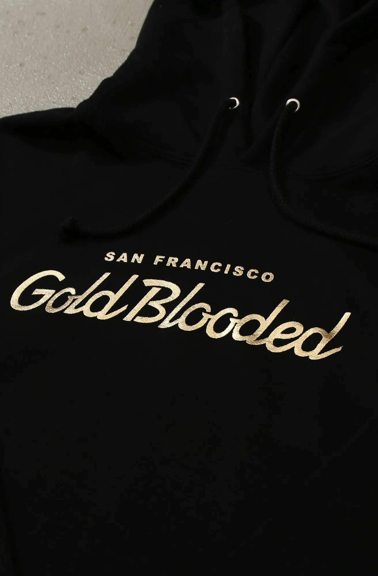 Gold Blooded Script (Men's Black Hoody)