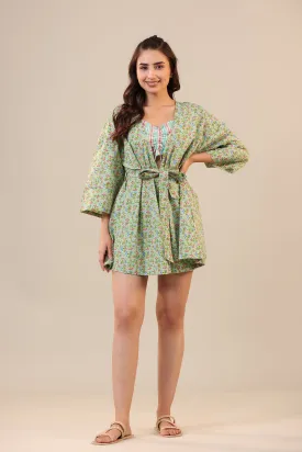 Green Sundae on Crop Three Piece Shorts set